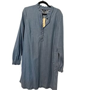 Boden Denim dress Ruffle detail